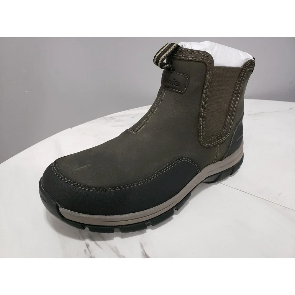 NEW NO BOX SIZE 8.5 Clarks Walpath Easy Men's Boots TAUPE LEATHER